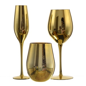 Verres à flûte à champagne en or électrolytique de luxe faits à la main en <span class=keywords><strong>cristal</strong></span> personnalisés pour mariage Noël - Product Image 5