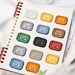 ตราประทับขี้ผึ้งรูปทรงสี่เหลี่ยม ลายหัวใจ ดีไซน์ซองจดหมาย หลายสีให้เลือก สำหรับการ์ดเชิญและซองจดหมาย - Product Image 4