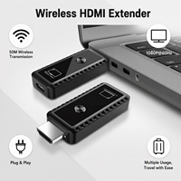 Émetteur et récepteur HDMI sans fil 50M, Plug & Play, transmet l'audio et la vidéo depuis un ordinateur portable, un PC, une boîte TV vers un moniteur, noir