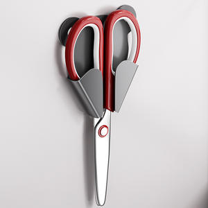 Estante de almacenamiento para tijeras de cocina, organizador multifunción montado en la pared, sin necesidad de perforación, gris plomizo, blanco roto - Product Image 1