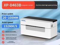 Imprimante d'étiquettes de livraison express USB Xprinter XP-D463B transfrontalière, imprimante thermique d'étiquettes de codes-barres, machine d'étiquetage, taille maximale du papier 108 mm