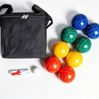 Ensemble de boules de pétanque en résine haute densité de 90 mm, 8 pièces, avec sac de transport pour les jeux de famille en plein air, à la plage ou dans le jardin
