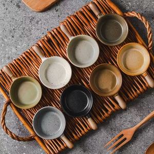 Plato de porcelana creativo <span class=keywords><strong>M</strong></span> con asa, vajilla de cerámica pequeña Vintage de estilo japoné<span class=keywords><strong>s</strong></span>, olla caliente, salsa, platos para condimentos - Product Image 1
