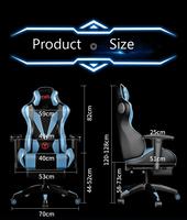 Chaise de jeu Ordinateur Maison Chaise ergonomique inclinable Pivotant Confortable Chaise de bureau sédentaire