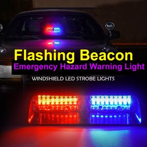 2024 Màu Đỏ màu xanh kép Đèn hiệu nhấp nháy cố vấn giao thông 16 <span class=keywords><strong>Led</strong></span> xe kính chắn gió ánh sáng khẩn cấp nguy hiểm cảnh báo nhấp nháy đèn tín hiệu - Product Image 2