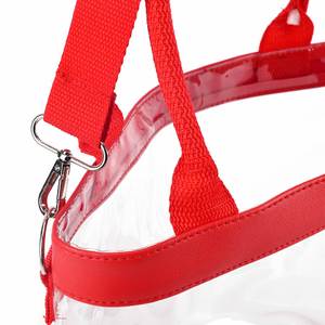 Large Customized Logo Transparent Red Waterproof Shopping Handbag Clear Pvc <b>Plastic</b> <b>Tote</b> Bag for Women - Product Image 2