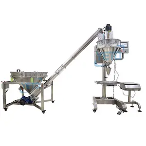 Semi automatic cosmetic dry powder packing machine milk sugar cocoa Protein powder jar can bottle bags auger filling machine