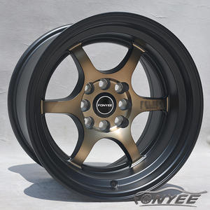 Jantes en alliage de magnésium Fonyee 15 pouces 9.0 10.5 J ET -13 -32 4x100/114.3 à déport profond concave 6 branches 8 trous pour voiture - Product Image 5