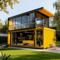 Unités de conteneurs multifonctionnelles en acier léger préfabriquées, maisons modernes avec porte coulissante double vitrage respirante