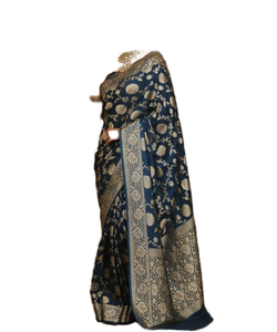 Indian Pakistani Cotton <b>Saree</b> for Party Elegant with Hand Drawn Design - Product Image 3
