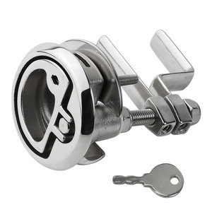 Haute qualité Marine pont bateau trappe loquet 316 acier inoxydable Marine ascenseur anneau poignée tournant serrure avec clé - Product Image 1