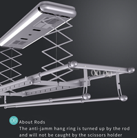 Séchoir à linge intelligent OEM en aluminium, puissant, vitesse du vent 10 m/s, ions négatifs, 4/6 souffleurs, pliable, lumières LED, pour usage intérieur et balcon