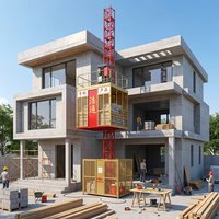 Moteur électrique HT SC100U économique, élévateur de chantier de 1 tonne avec une hauteur de levage de 60 m, vitesse de 24 m/s, faible coût d'entretien