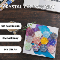 Ornement en résine époxy en forme de patte de chat en cristal naturel, décoration animale pour la maison, la voiture, ou comme cadeau