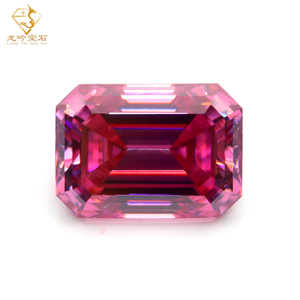 Smeraldo taglio Moissanite sciolto placcato <span class=keywords><strong>blu</strong></span>/<span class=keywords><strong>rosa</strong></span>/giallo di colore Moissanite pietre VVS Moissanite diamanti con GRA - Product Image 3