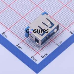 919-162A1052D10400 USB Connector Bent Lead Through Hole Connector Type-A USB 2.0 Female Right Angle Insert - Product Image 1