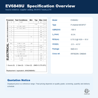EvolE -100V -6.5A P-Channel Trench MOSFET SMD-0.5 (TO-257) Sakelar Beban Sisi Tinggi Tegangan Tinggi IRF9520N Setara