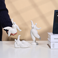 Statue de danse en céramique blanche, 1 pièce, décoration, table pour femmes, nouveauté, décor artistique, Yoga, pour chambre