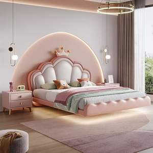 <span class=keywords><strong>Lit</strong></span> <span class=keywords><strong>bleu</strong></span> moderne pour enfants pour chambre à coucher appartement salon hôtel école usage domestique Princes cuir bois <span class=keywords><strong>lit</strong></span> - Product Image 6