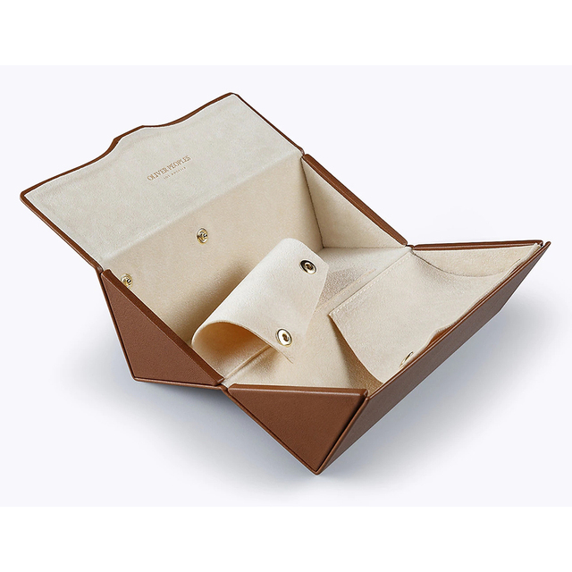 Genuine Leather Folding Two Frame case  Eyewear Box