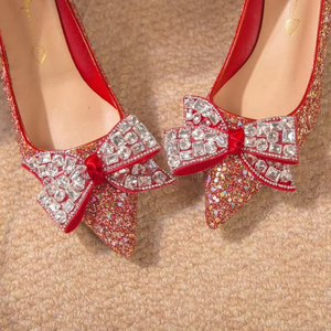 New Luxury Rhinestone Wedding High Heels for Women - Stiletto Bridesmaid Party Shoes Factory Wholesale - Product Image 4