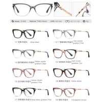 Lunettes anti-lumière bleue pour femmes MS 81685 en TR90, décorées de plusieurs strass, branches tendance, légères et polyvalentes pour le quotidien