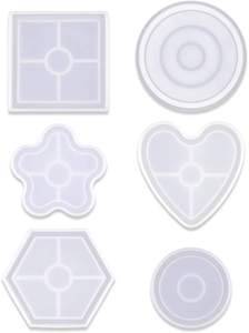 6 Pack <b>Resin</b> Casting Molds, Silicone Jewelry Casting Molds Flower Pot Base Coaster Molds Trays for <b>Resin</b> Jewelry DIY Making - Product Image 6