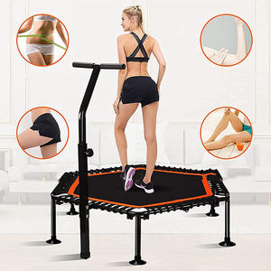 Mini <span class=keywords><strong>trampoline</strong></span> d'exercice d'usine OEM de qualité supérieure <span class=keywords><strong>Trampoline</strong></span> de fitness rond de 50 pouces avec poignée - Product Image 4