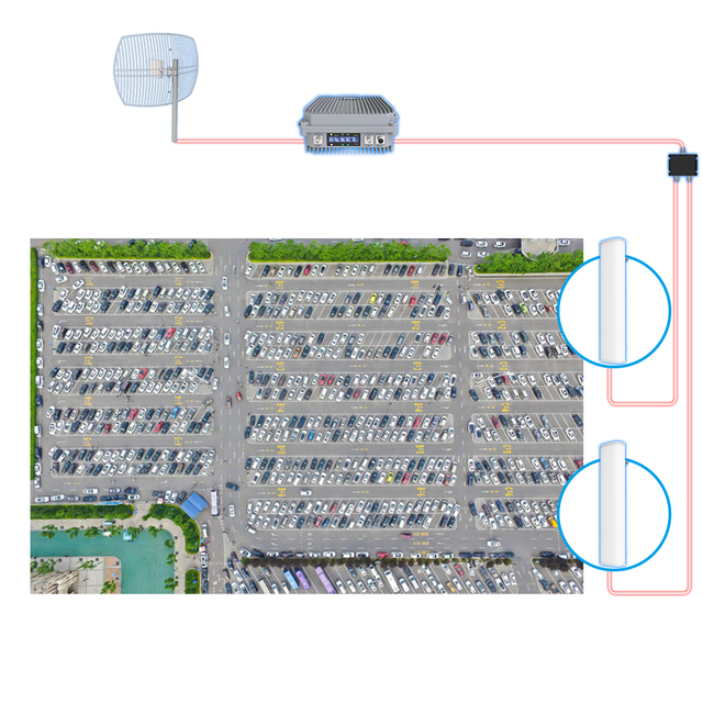 CB95C Triple Band Outdoor Rural Cellular Signal Repeater 900/1800/2100Mhz 43/95db Signal Amplifier for 4G 3G Cellphones