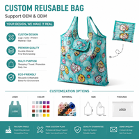 Sac de courses réutilisable écologique avec logo personnalisé, sac fourre-tout en nylon pliable, sac de voyage imperméable et lavable