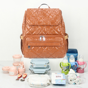 Custom Lightweight Waterproof Baby Diaper <b>Backpack</b> Rock Style USB Port for Travel Daily Use - Product Image 1