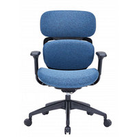 Silla de Oficina Ergonómica Moderna y Minimalista con Respaldo Dividido de Lino, Reposabrazos Ajustables y Reposacabezas Flotante para Uso en Hoteles y Hogares