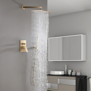 Ensembles de douche de salle de bain exposés muraux de style moderne douche de pluie chromée avec <span class=keywords><strong>douchette</strong></span> en laiton pour toutes les saisons - Product Image 6