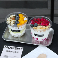 Gobelets en plastique PET transparent avec couvercles jetables pour dessert Parfait crème glacée aux fruits Boba thé et boissons à base de gâteaux
