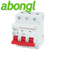 Disjoncteur triphasé domestique Shanghai People's Electric DZ47-63 4P 100A / Interrupteur à air 3P 32A 2P 63A Abongl