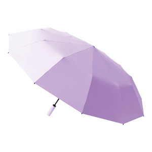Fully Automatic 12 Rib Glass Fiber Three Folding Umbrella With Vinyl <b>Sunscreen</b> Layer For Sun And Rain Protection - Product Image 2