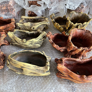 Vaso per <span class=keywords><strong>Piante</strong></span> Z771 a Forma di Tronco d'Albero in Cemento, Mini Vaso Pastorale per Fiori, Succulente ed Erbe, Riutilizzabile - Product Image 6