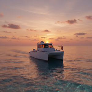 Catamaran à moteur en aluminium haute vitesse de 32,5 pieds, bateau hors-bord rapide de 25 nœuds, avec deux moteurs de 150 CV, bateau en alliage pour le charutage commercial - Product Image 1