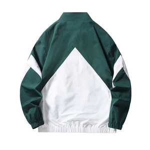<strong>Oversized</strong> Color Block Windbreaker <strong>Jacket</strong> Men Retro Splicing Stand Collar Zip Up Track Coat Unisex Streetwear Windproof <strong>Jacket</strong> - Product Image 3