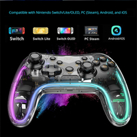 Manette de jeu transparente avec volant de direction et compatibilité 2.4G pour 2 Pro NS, manette sans fil pour Android/PC