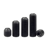 Offre Spéciale Vis sans tête à six pans creux en acier allié métrique Grade 12.9 M3-M8 DIN916, à pointe concave, pour collier d'axe, finition noire