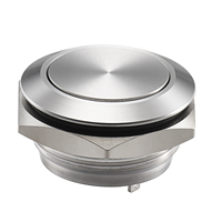 Interrupteur à bouton-poussoir à tête dôme en aluminium et acier inoxydable avec LED, IP65, 1NO 1NC, pour appareils électroménagers et éclairage de scène