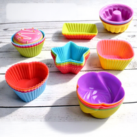 Moule de cuisson en silicone de 7 cm, forme cœur, pour tartelettes, œufs, muffins, puddings et gâteaux, résistant au four
