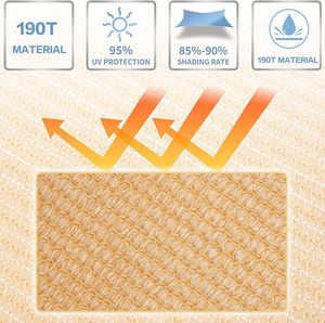 100% không thấm nước hình chữ nhật Sun <span class=keywords><strong>Shade</strong></span> buồm canopy-3x4m ngoài trời <span class=keywords><strong>UV</strong></span> bảo vệ cho patios, vườn, và hồ bơi - Product Image 4