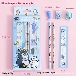 Set di cancelleria di lusso in scatola regalo con portapenne, temperino, righello per la scuola primaria, l'asilo e l'apprendimento. - Product Image 6