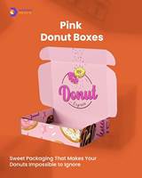 Boîte en papier kraft écologique avec logo personnalisé, image de pizza élégante, contenant alimentaire pour donuts, biscuits, gourmandises à emporter