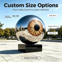 Escultura de Ojo en Acero Inoxidable Personalizada, Estatua de Arte Abstracto, Fabricante Mayorista para Decoración de Jardín, Exteriores y Hogar, Tamaño Grande