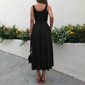 <span class=keywords><strong>Vestido</strong></span> <span class=keywords><strong>de</strong></span> Verano Nuevo para Mujer, Estilo Europeo y Americano, con Cuello Cuadrado y Pliegues en la Cintura, Marca Bdbh - Product Image 4