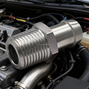 Adattatore per Tubo da 1/2" NPT a 5/8" Barb - Raccordo in Acciaio <span class=keywords><strong>Cromato</strong></span> per Collettore di Aspirazione e Tubo Riscaldatore - Compatibile con Motori Chevy SBC BBC Ford Mopar V8 - Product Image 6