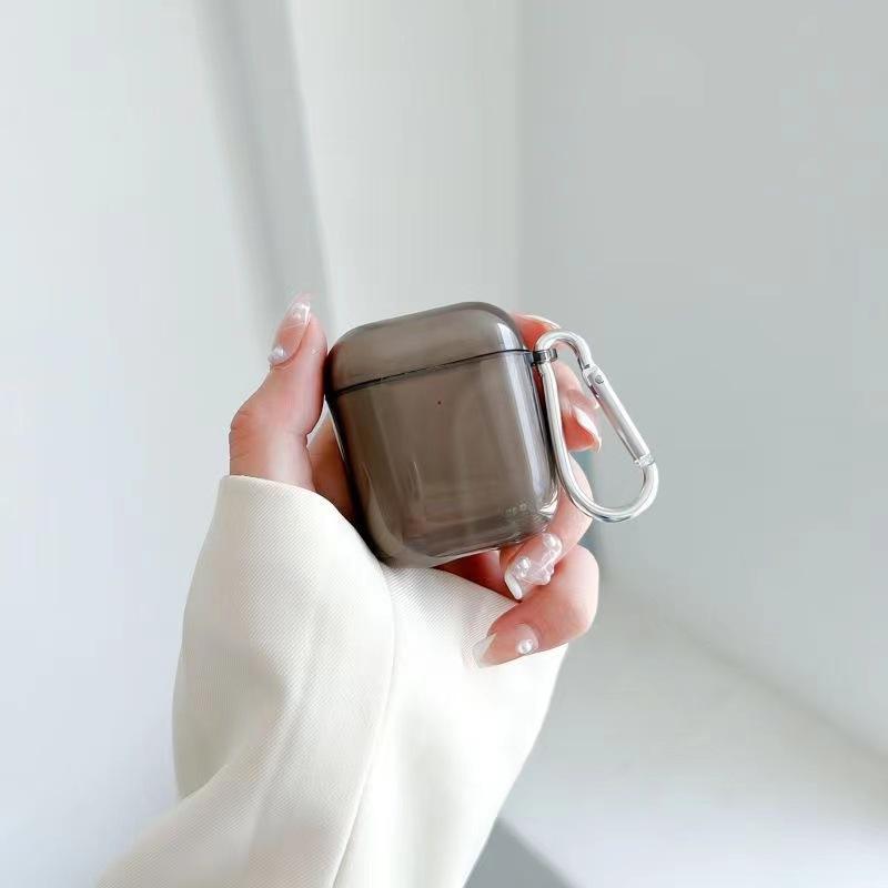 สีดำโปร่งใสพร้อมตะขอสีเงิน